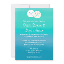 Sand Dollars Beach Ocean Wedding Inbjudan