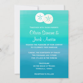 Sand Dollars Beach Ocean Wedding Inbjudan
