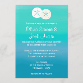 Sand Dollars Beach Ocean Wedding Inbjudan