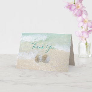 Sand Dollars Beach Scene Bröllop Tack Kort