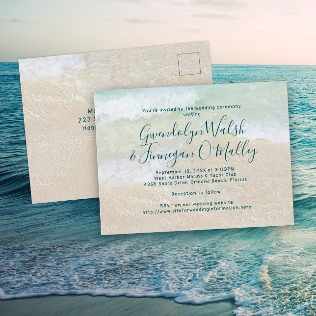 Sand Dollars Beach Wedding-vykort Vykort (Skapare uppladdad)