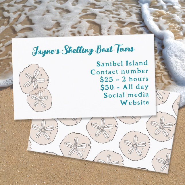 Sand Dollars Illustrerad Kust Visitkort (Skapare uppladdad)