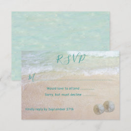 Sand Dollars RSVP Strandscen Bröllop RSVP Inbjudningar