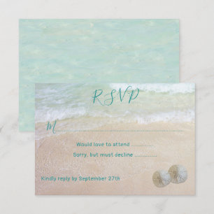 Sand Dollars RSVP Strandscen Bröllop RSVP Inbjudningar