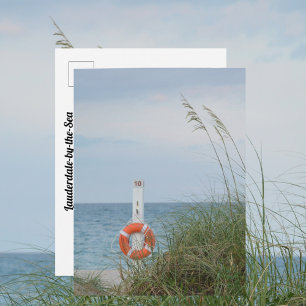 Sand Dune and Life Ring Photographic Coastal Vykort