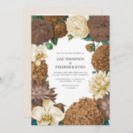 Sand Dune, Copper Glow & Hazelnut Cream Wedding Inbjudningar