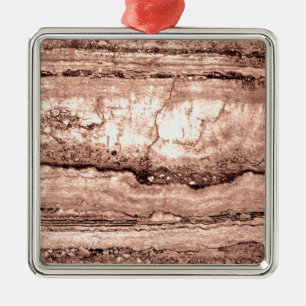 Sand Dune Granite, brunsten sten Julgransprydnad Metall