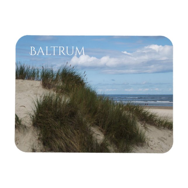 Sand Dune, Grass, North Sea Beach, Baltrum Island Magnet (Horisontell)