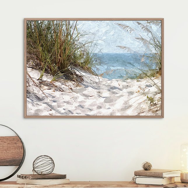 Sand Dunes Beach Ocean Watercolor Art Painting Poster (Skapare uppladdad)