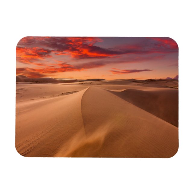 Sand Dunes i öknen vid Sunset Magnet (Horisontell)