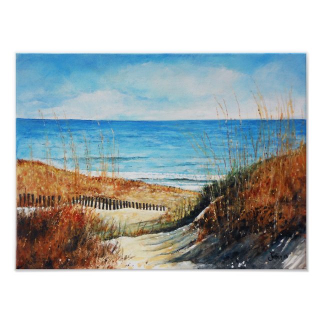 Sand Dunes och Ocean Painting | Fotoutskrift Fototryck (Framsidan)