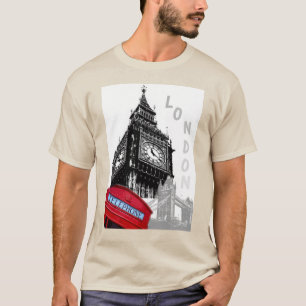 Sand Färg London Big Ben Clock Torn Westminster T Shirt