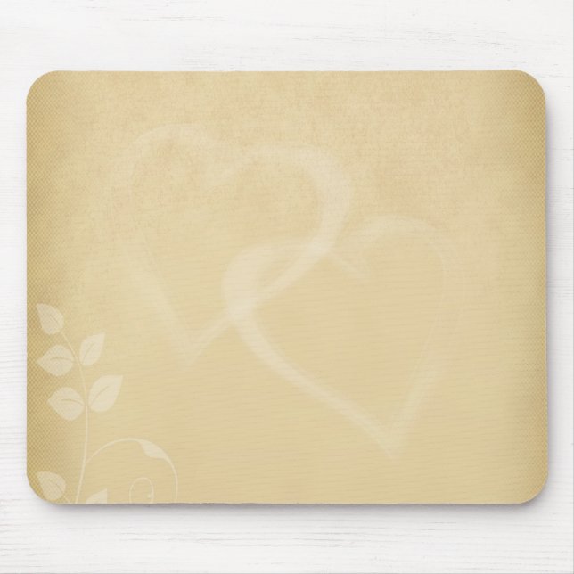 Sand Färg Vintage Hearts Musmatta (Framsidan)