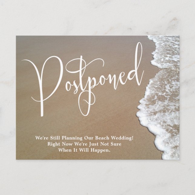 Sand & Foam uppskjutet Beach Wedding Vykort (Framsida)