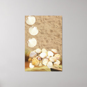 Sand för staplade Kanvastryck Beach Clams