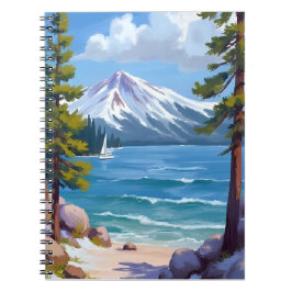 Sand Harbor Beach Lake Tahoe Painting Anteckningsbok