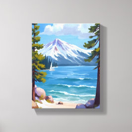Sand Harbour Beach Sjö Tahoe Painting Canvastryck