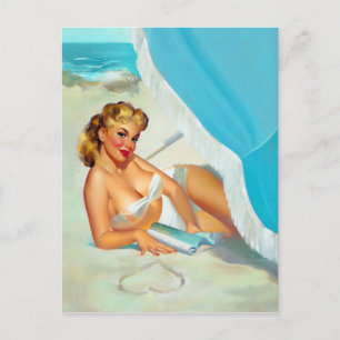 Sand Heart Pin Up Vykort
