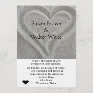 Sand Heart Wedding bjudande Inbjudningar