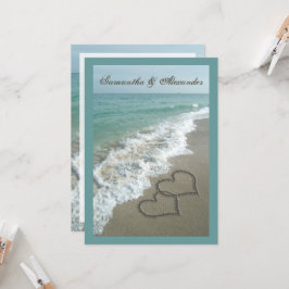 Sand Hearts~ Beach Destination Wedding Investigati Inbjudningar