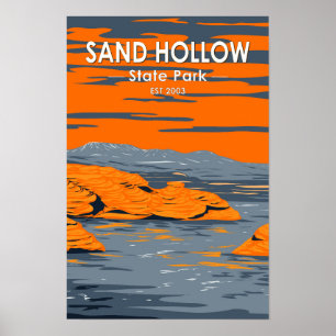 Sand Hollow State Park Utah Vintage på svenska Poster