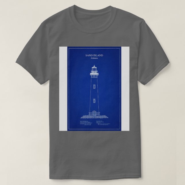 Sand Island Lighthouse Alabama AD TShirt T Shirt (Design framsida)