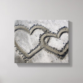 Sand Kärlek Hearts Wrapped Canvas