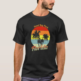 Sand Key Park Florida Retro Tropiska Palmträd Va T Shirt