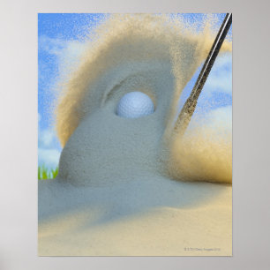sand kilen som slår en golfboll ut ur en sand poster