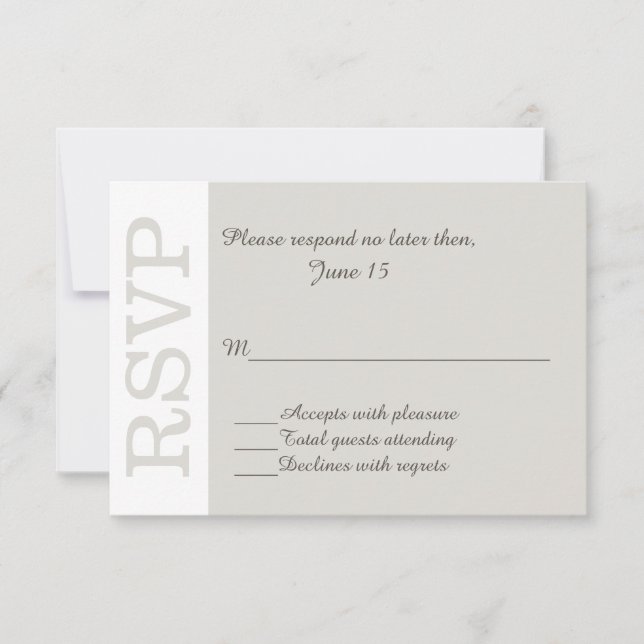 Sand Modern Bröllop OSA Response Card (Framsida)