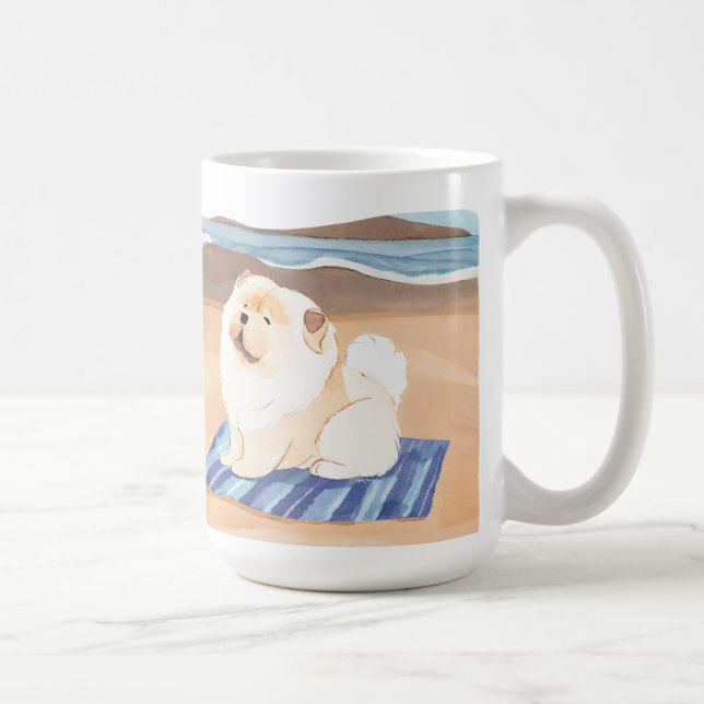 SAND N'SEA Cream Chow Chow hund Kaffemugg (Höger)