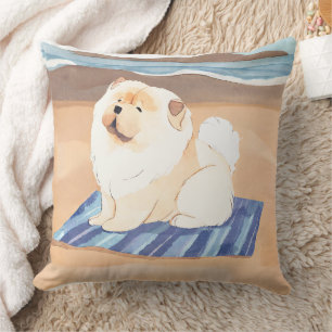 SAND N'SEA CREAM och RED Chow Chow Dekorativ kudde