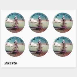 Sand Nyckel fyr, Florida Nycklar Round Stickers Runt Klistermärke