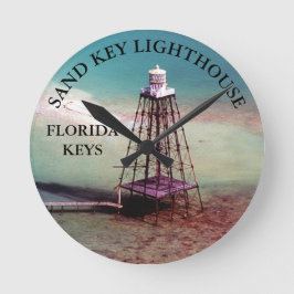 Sand Nyckel fyr, Florida Nycklar Round Wall Clock Rund Klocka