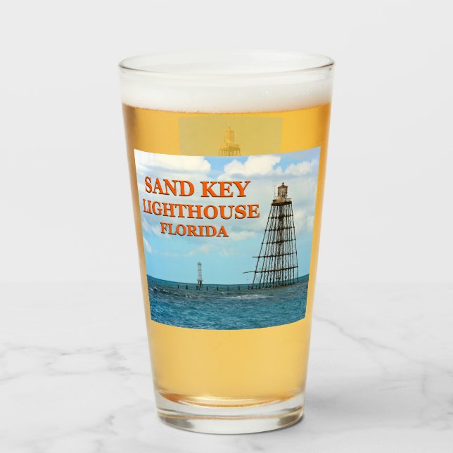 Sand Nyckel fyr, Florida Pint Glass Glaskopp (Baksida fylld)