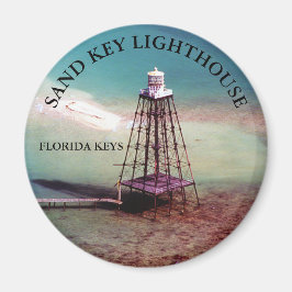 Sand Nyckel fyr Florida Round Magnet
