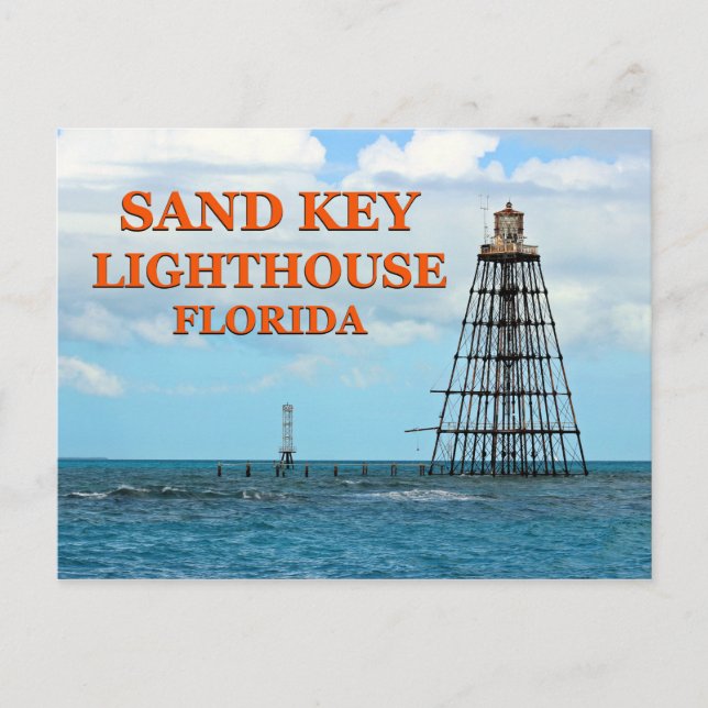 Sand Nyckel Lighthouse, Florida Postcard Vykort (Framsida)