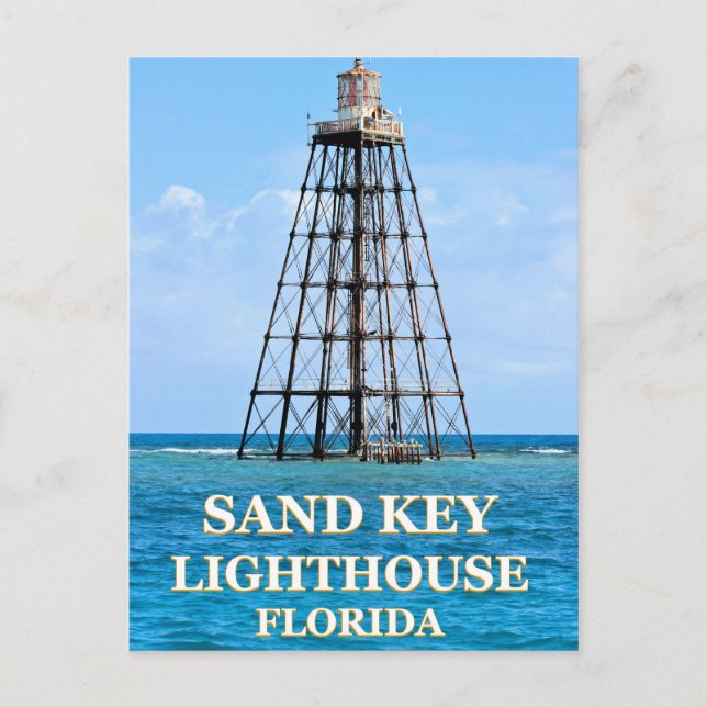 Sand Nyckel Lighthouse, Florida Postcard Vykort (Framsida)