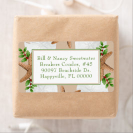 Sand och Adressetiketter för julstämning i dollar Fraktsedel