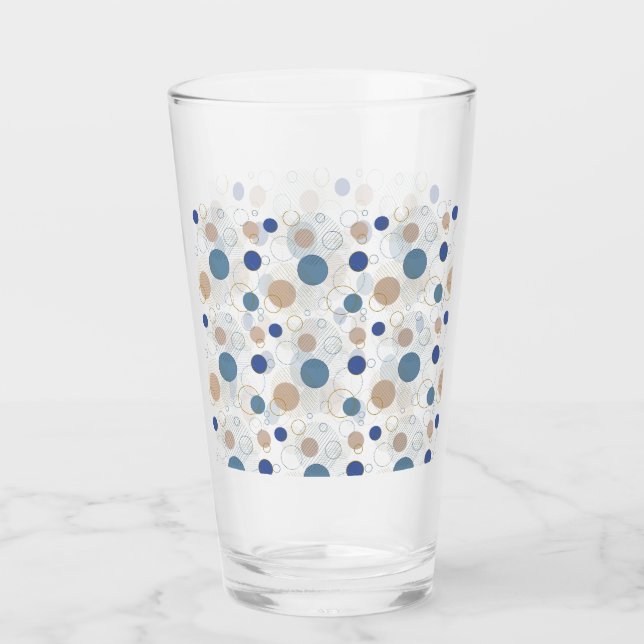 Sand och blå strandfärgade prickar glas (Framsida)