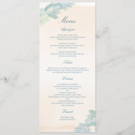 Sand och Handflatan Beach Wedding Meny