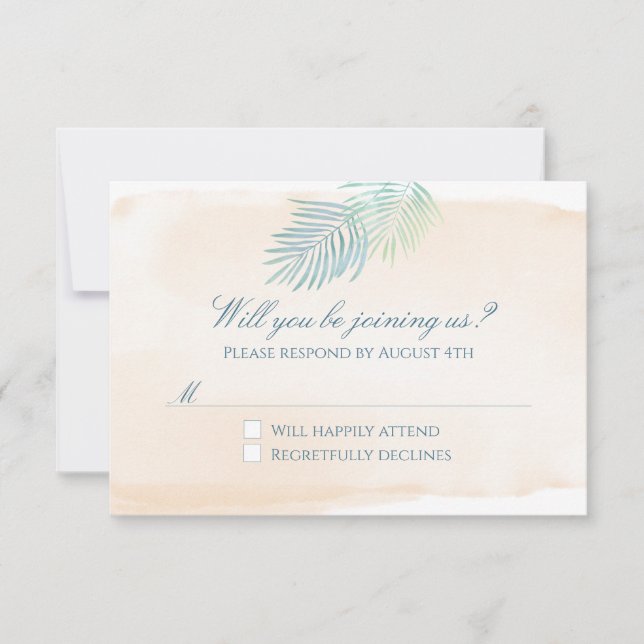 Sand och Handflatan Beach Wedding OSA Kort (Framsida)