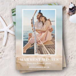 Sand- och Sea Beach Photo jul Julkort