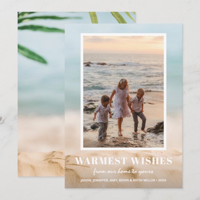 Sand- och Sea Beach Photo jul Julkort (Fram/baksida)