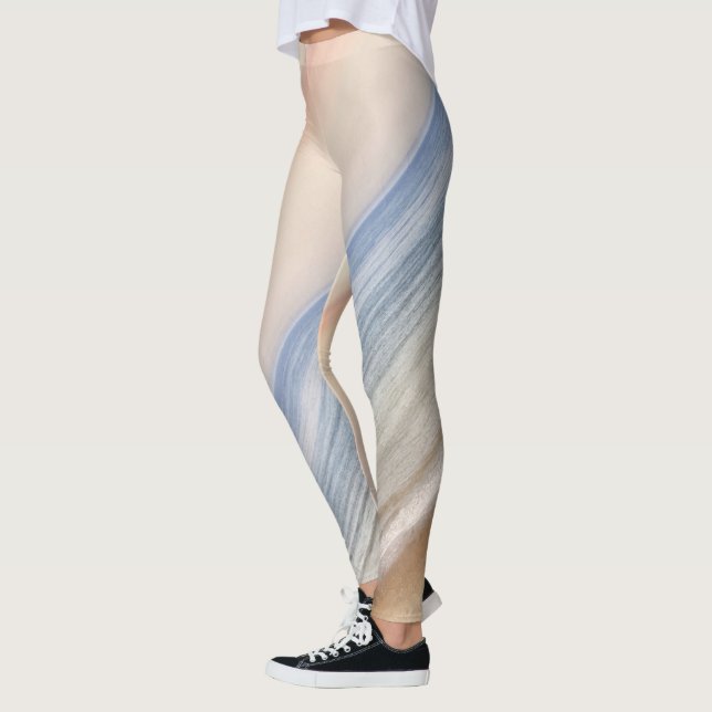 Sand- och Sea Mönster Fitness Leggings/Activewear Leggings (Vänster)