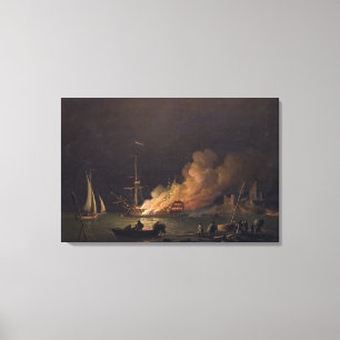 Sänd på Fire på natten, c.1756 (olja på kanfas Canvastryck