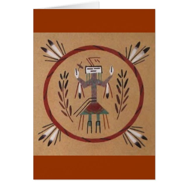 Sand Painting Native American Tribal Hälsningskort (Framsidan)