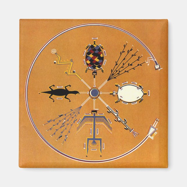Sand Painting Native American Tribal Magnet (Framsidan)