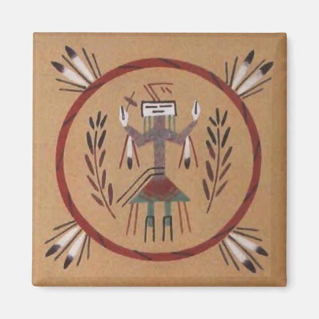 Sand Painting Native American Tribal Magnet (Framsidan)