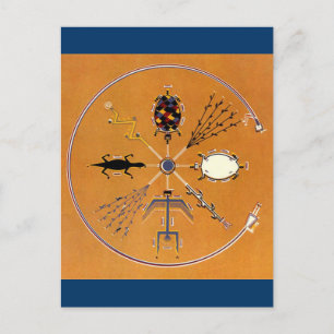 Sand Painting Native American Tribal Vykort